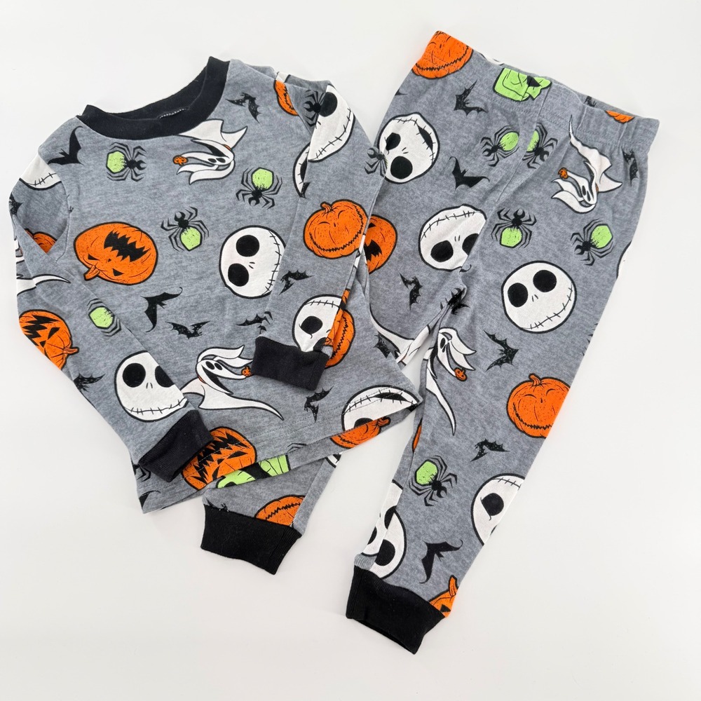 Disney Nightmare Before Christmas Glow in the Dark Halloween Toddler Pajamas 2T